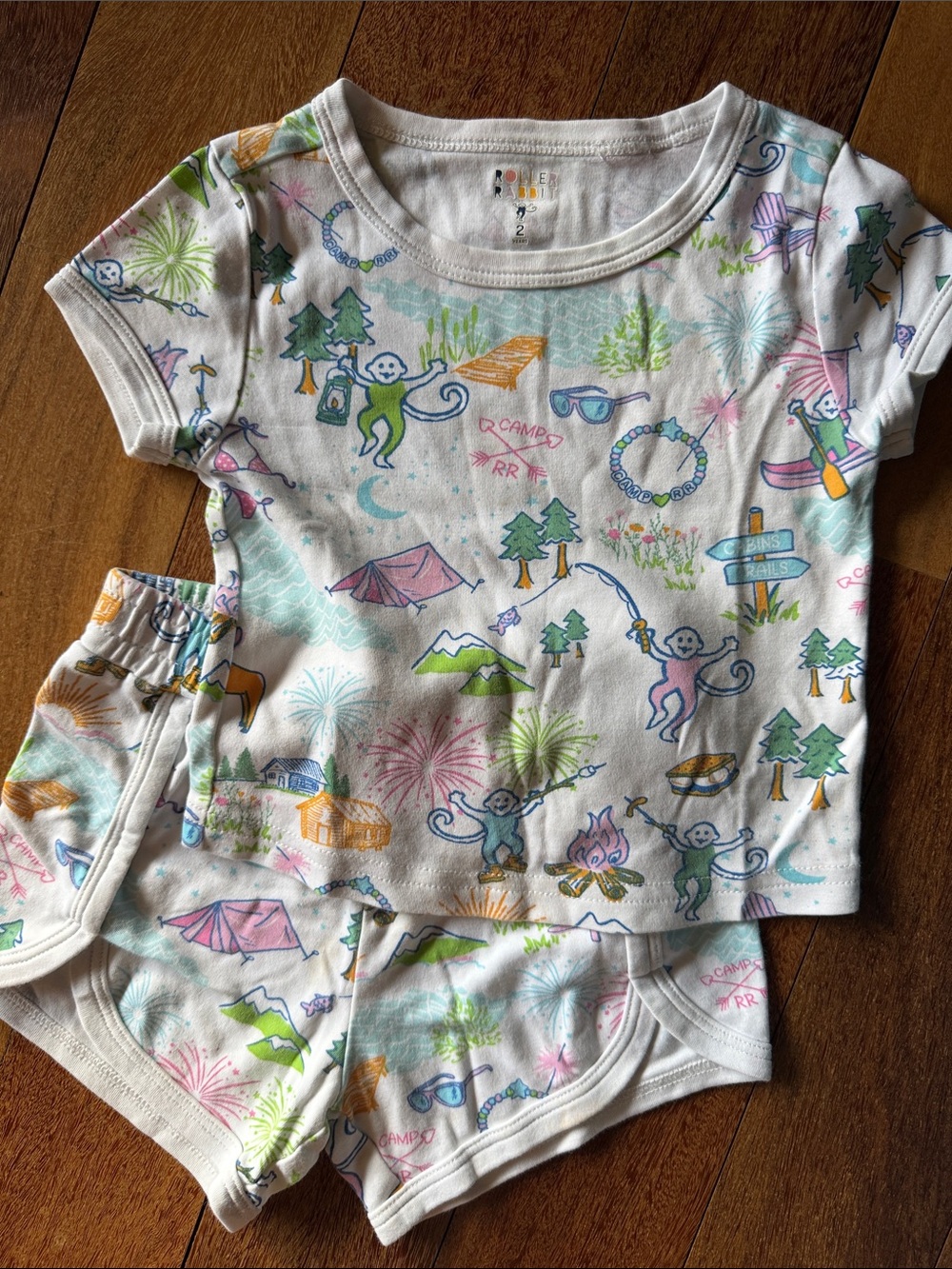 Roller rabbit White Camp-Print Short Pajama Set